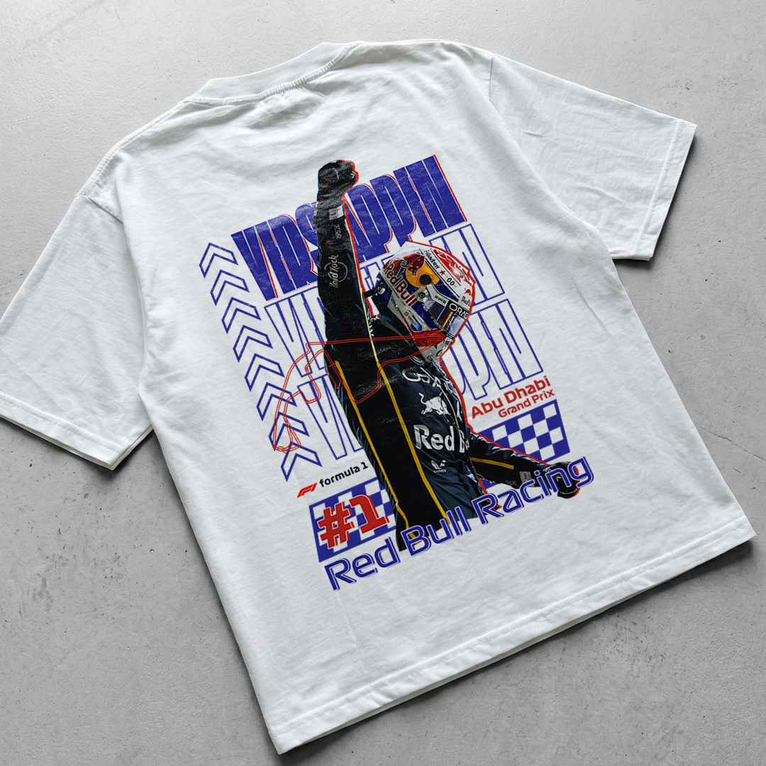 Speed Driver Abu Dhabi Grand Prix vibes t-shirt design Max V