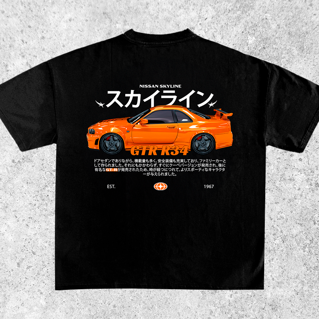 Nissan Skyline GTR R34 - t-shirt design