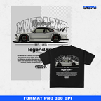 Sportscar-inspired T-shirt illustration – digital