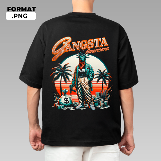Gangsta Americana - t-shirt design
