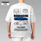 Tamplate car t-shirt design, vector PNG