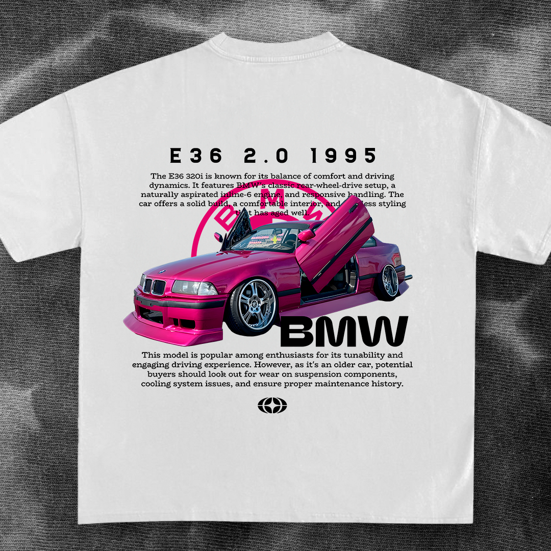 car t-shirt design - BMW E36 2.0 1995