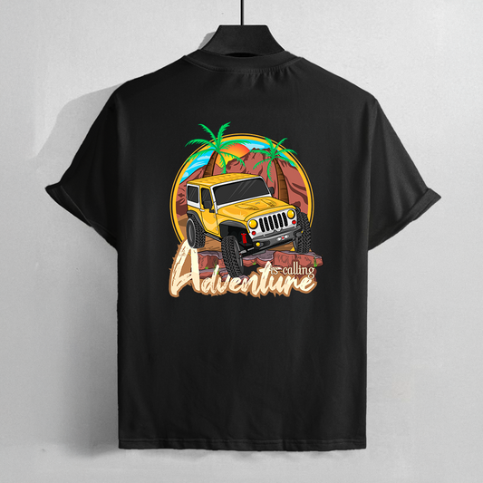 car t-shirt design - adventure is calling