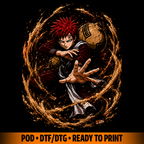 Anime fighters Premium quality halftone DTF t-shirt design