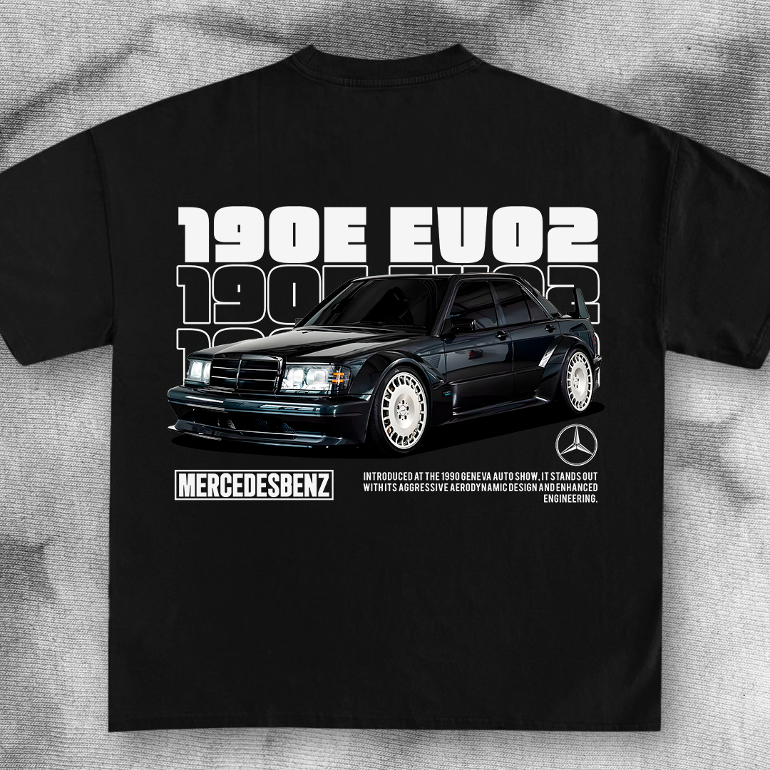 car t-shirt design - mercedez benz 190e evo 2