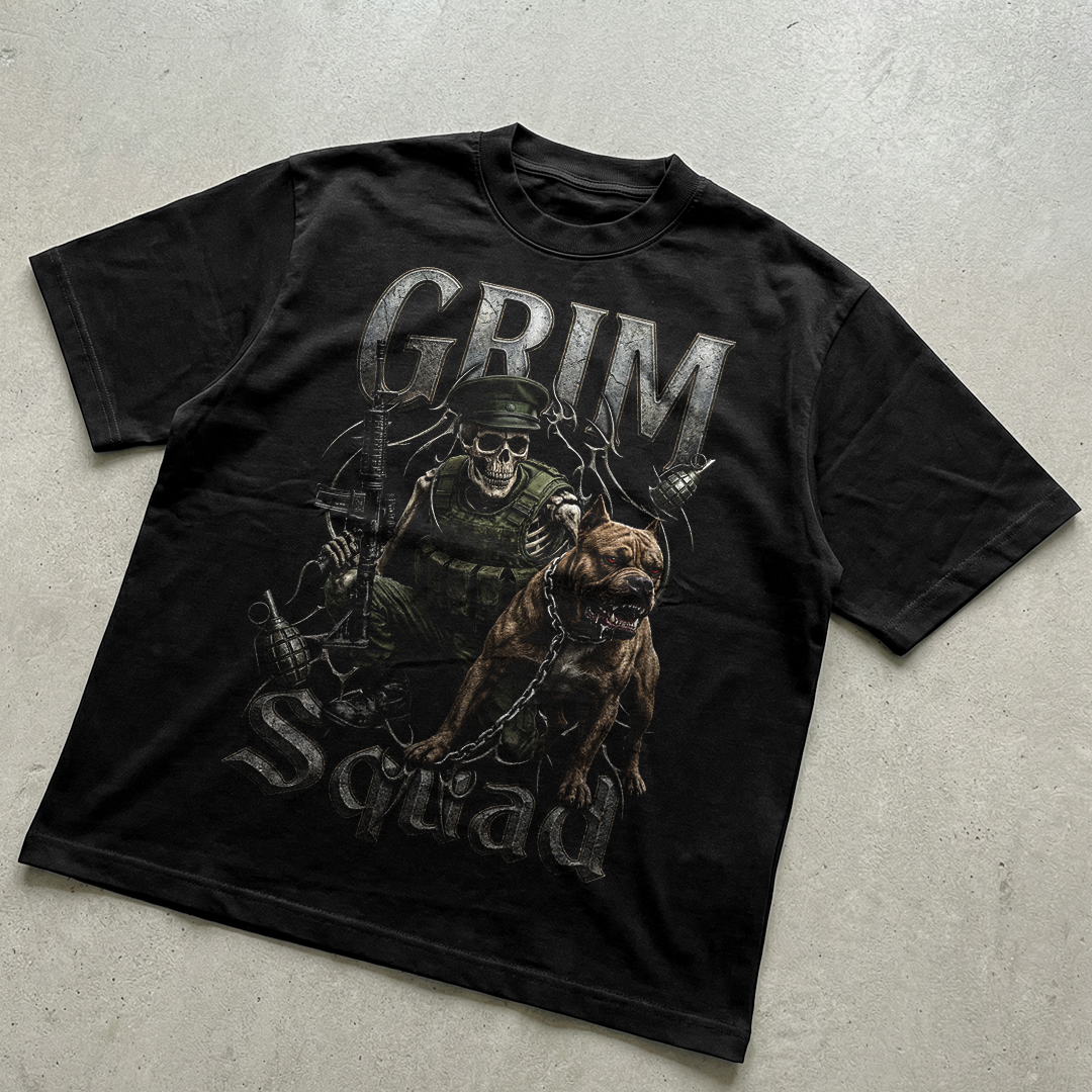 Graphic Grim Squad t-shirt design