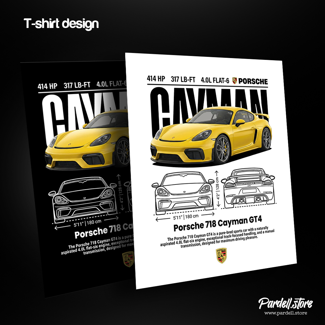 Digital file - Car t-shirt design Porsche 719 Cayman GT4