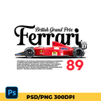 Ferrari F1-89 template t-shirt design