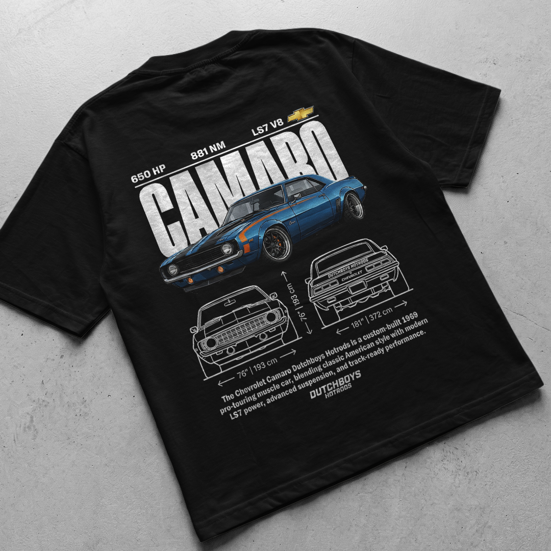 Car t-shirt design Chevrolet Camaro Dutchboys Hotrods