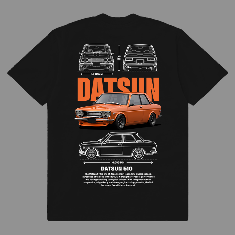 Template car Datsun 510 t-shirt design