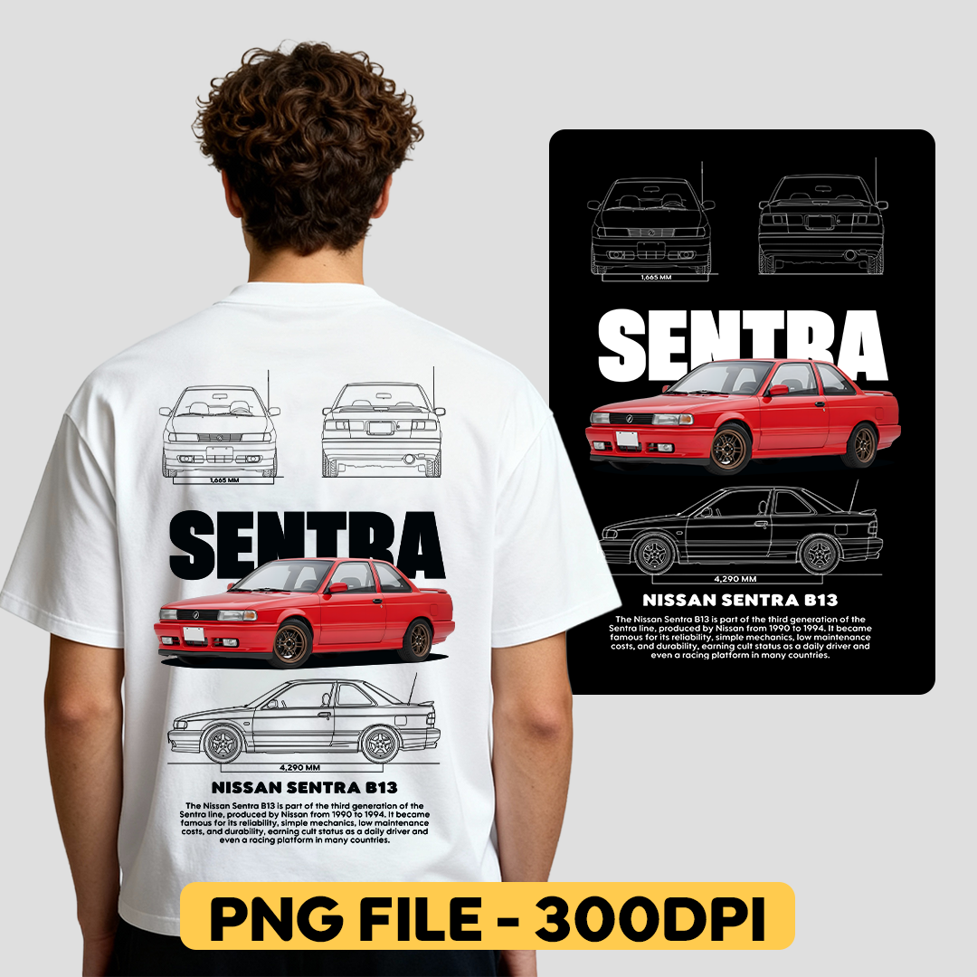 Digital file Nissan Sentra B13 t-shirt design