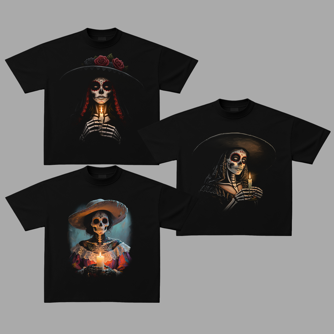 Catrina Skull template t-shirt design