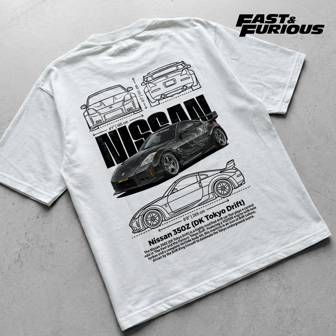 Car t-shirt design Nissan 350z drift king reto tokio
