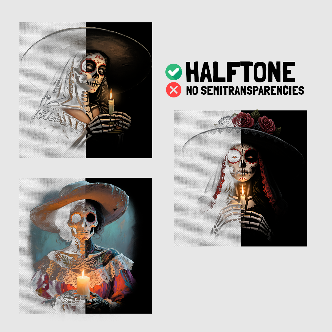 Catrina Skull template t-shirt design