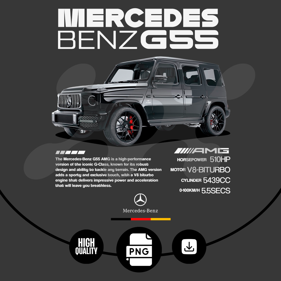 car t-shirt design - mercedes benz g55