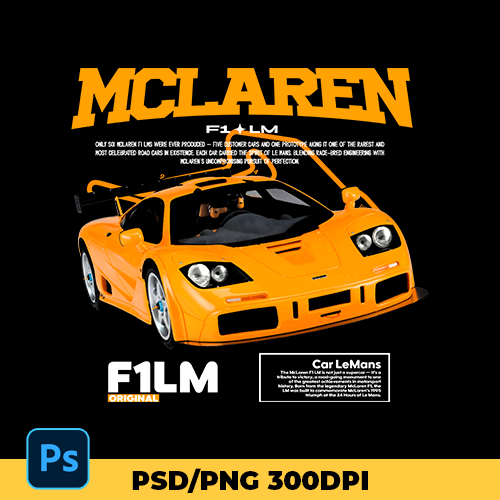 McLaren F1 LM template t-shirt design