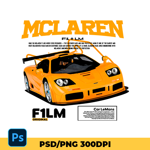 McLaren F1 LM template t-shirt design