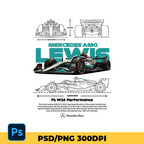 Mercedes-AMG F1 W-13 performance template t-shirt design