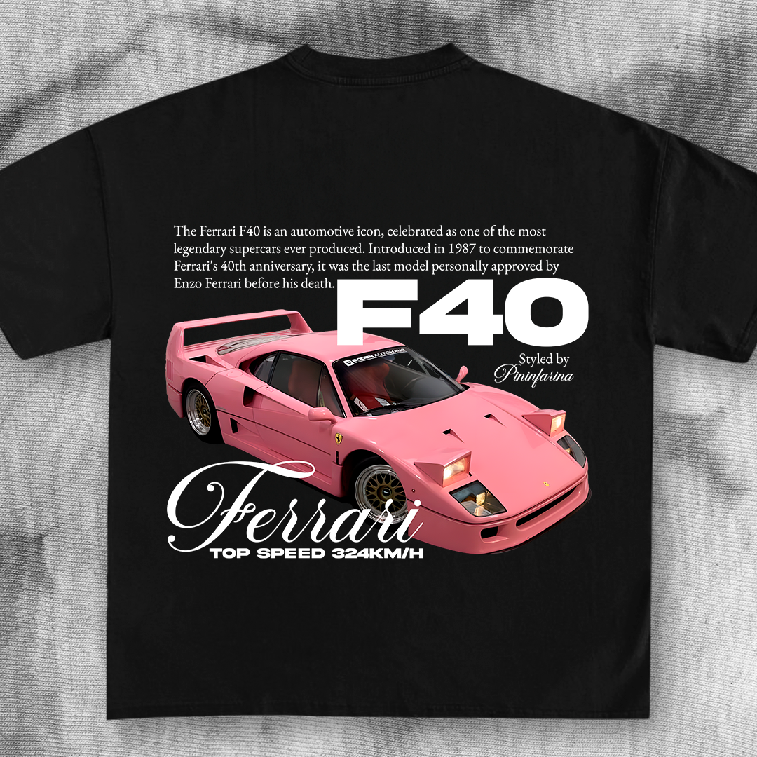 car t-shirt design - ferrari f40