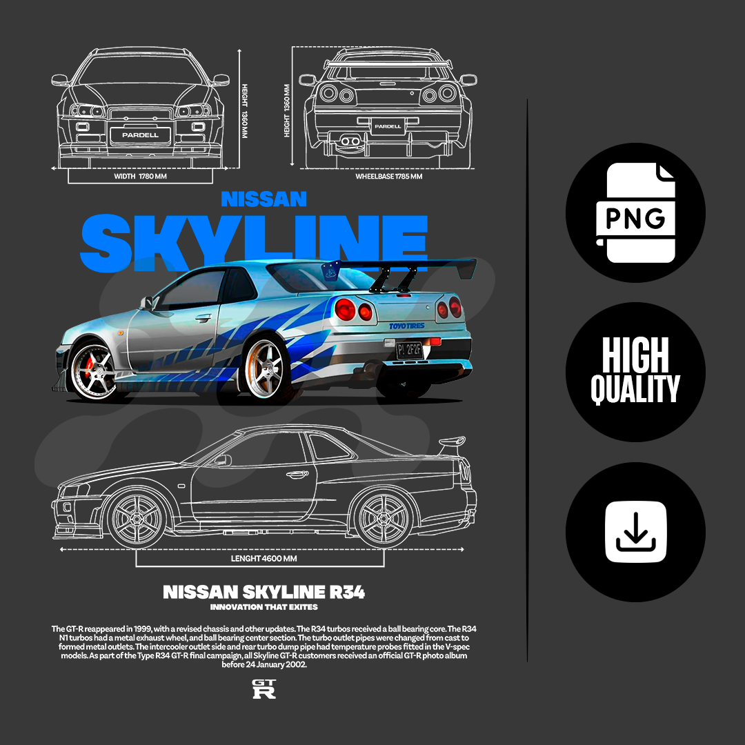 Nissan Skyline GTR R34 Fast and Furious Template