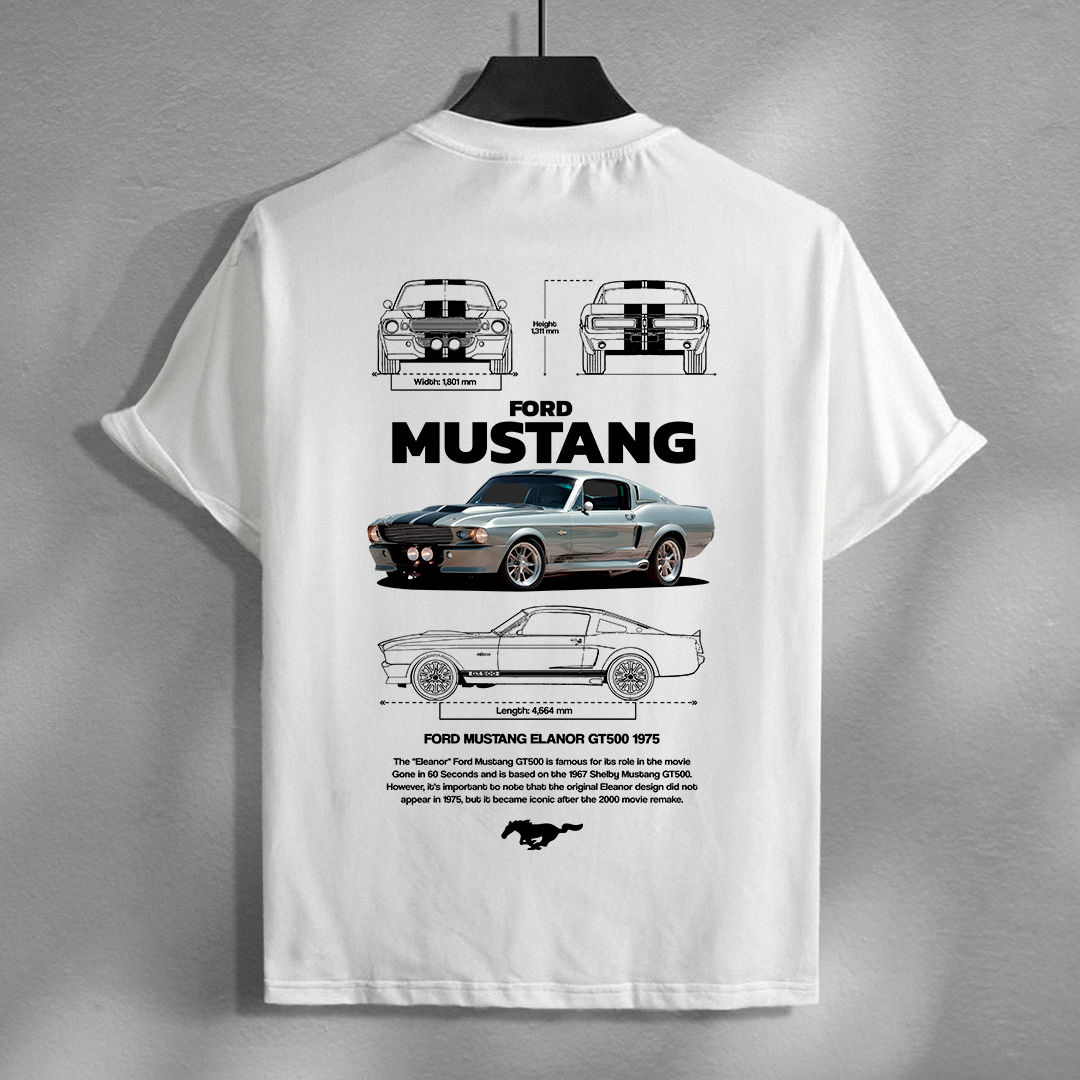 Car t-shirt design - Ford Mustang Elanor GT500 1975