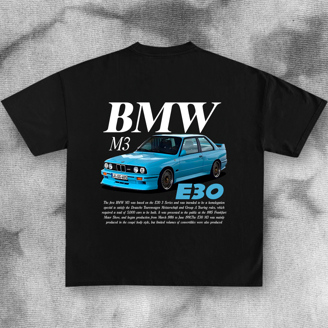 BMW M3 E30 blue - t-shirt design