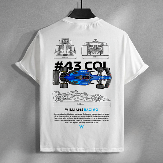 car t-shirt design - Franco Colapinto Formula 1 Williams