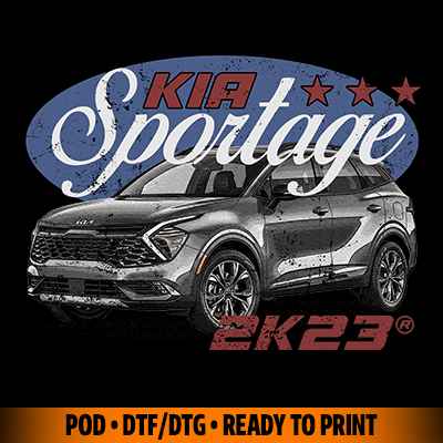 Kia Sportage Grunge effect t-shirt design DTF