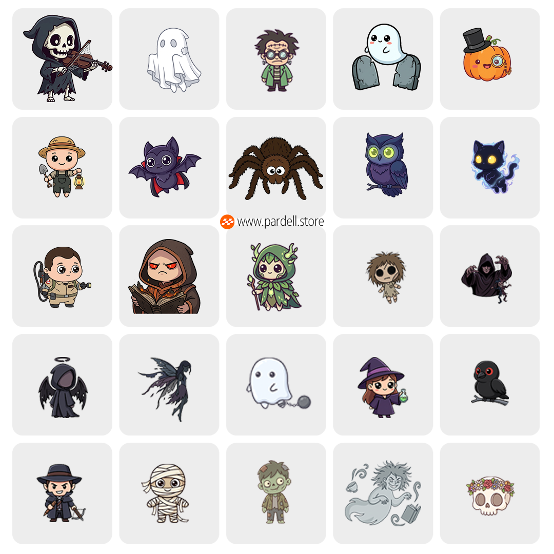 50 Clipart Halloween imagenes PNG prediseñadas