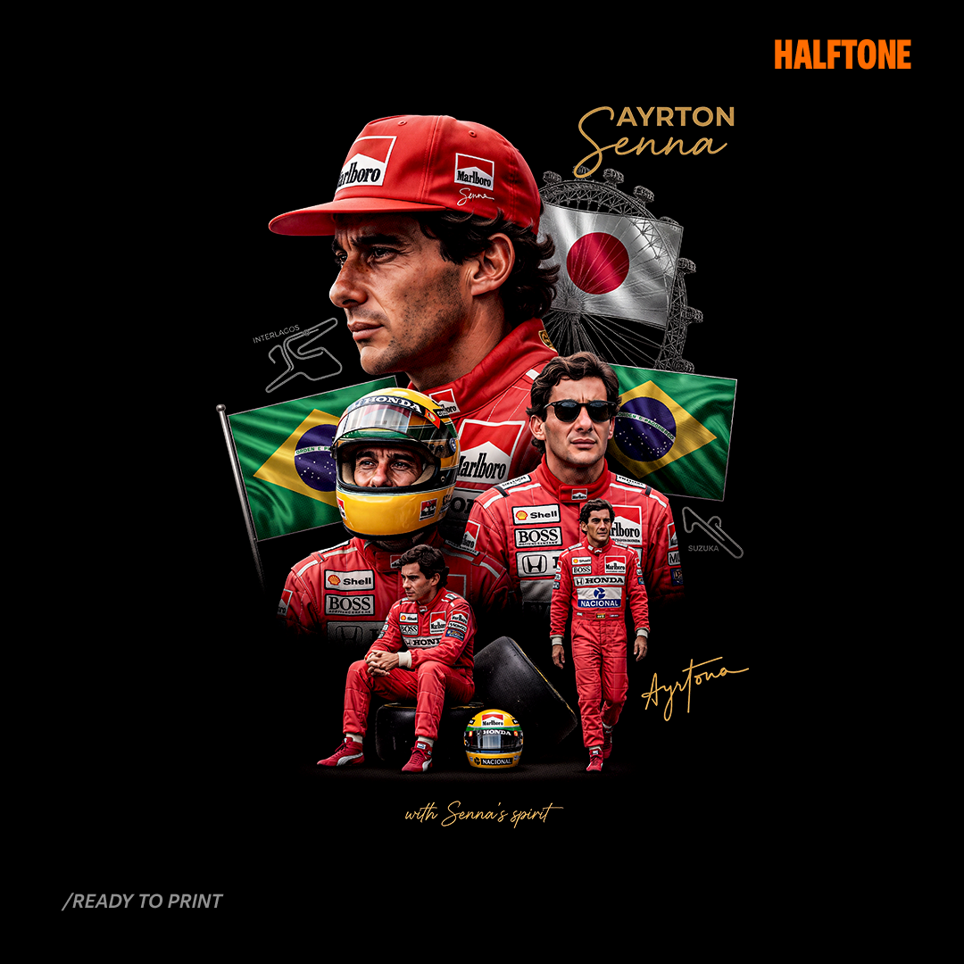 Digital file - Ayrton brazilian driver tshirt design