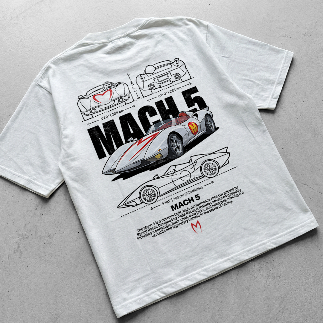 Car t-shirt design Mach 5 Meteoro