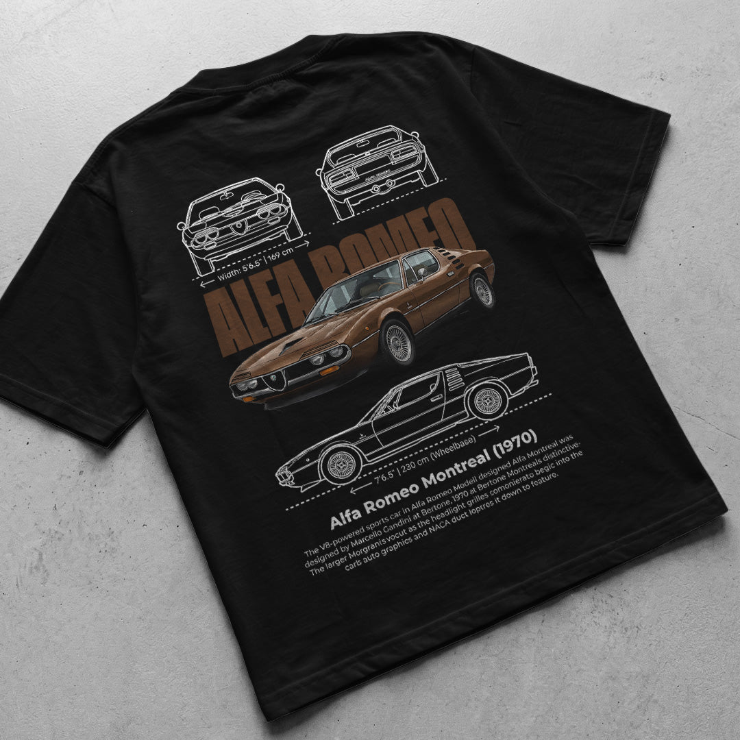 Car t-shirt design Alfa Romeo Montreal 1970