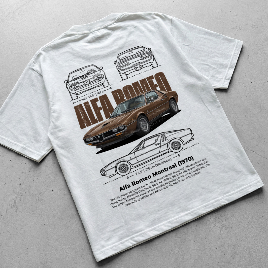 Car t-shirt design Alfa Romeo Montreal 1970