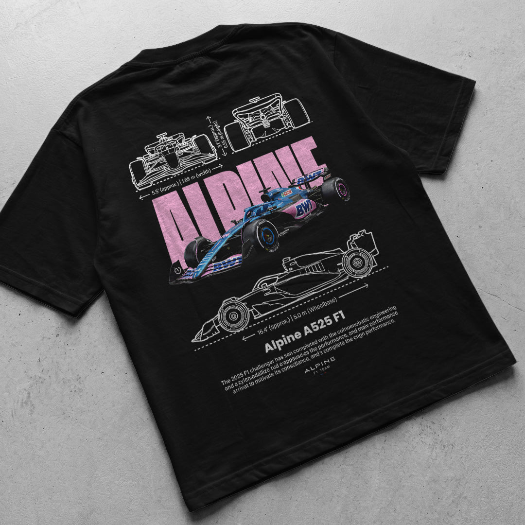Car t-shirt design Alpine F1 2025