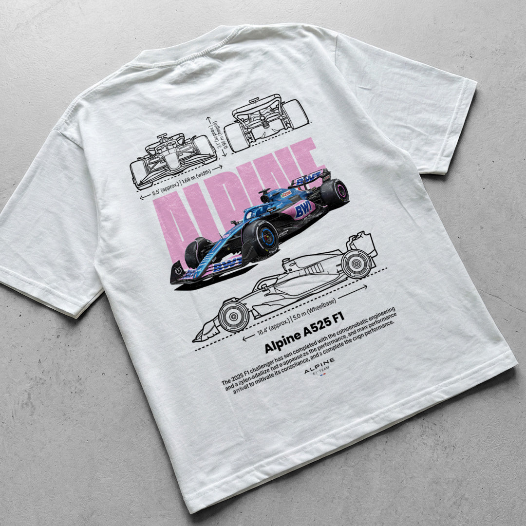 Car t-shirt design Alpine F1 2025