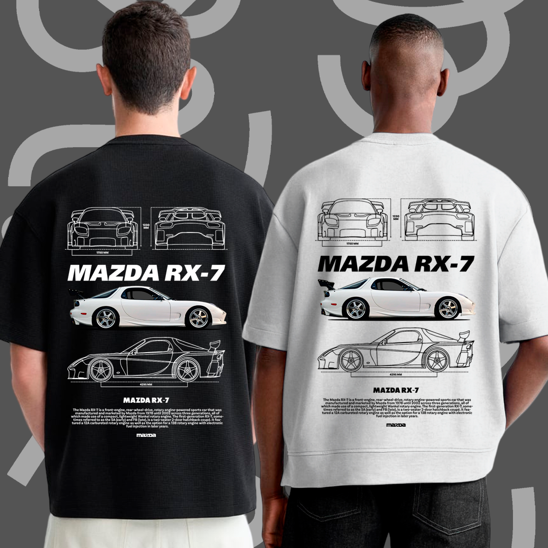 Mazda RX-7 white t-shirt design