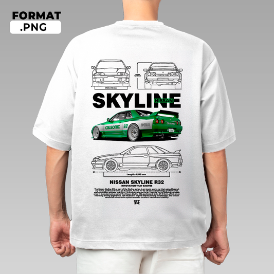 Nissan Skyline R32 - t-shirt design