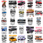 50 Template Car designs for t-shirt/hoodies/sweaters PNG High Quality