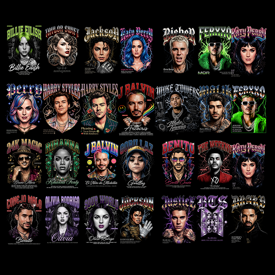 Singers Bundle Pack PREMIUM t-shirt designs DTF