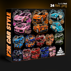 Y2K style cars bundle pack. T-shirt design for DTF