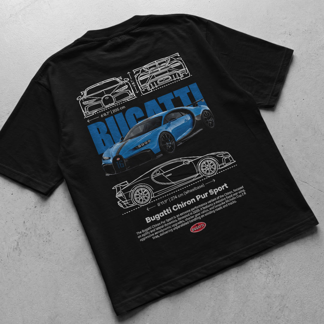Car t-shirt design Bugatti Chiron PUR Sport