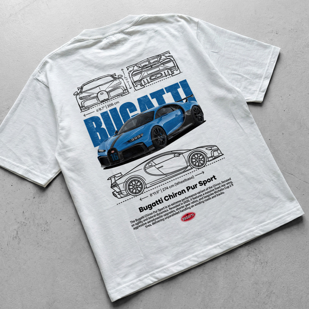 Car t-shirt design Bugatti Chiron PUR Sport