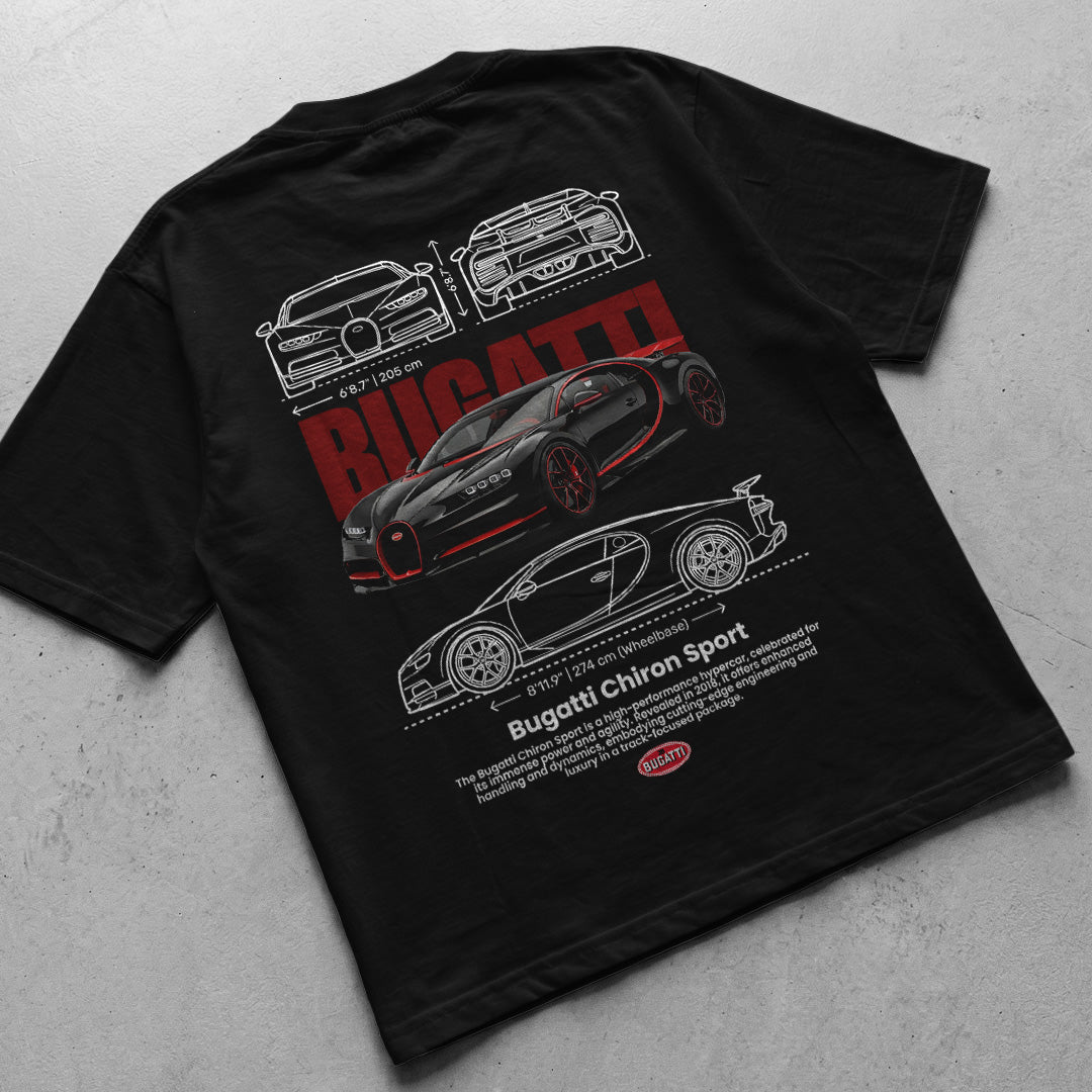 Car t-shirt design Bugatti Chiron Sport