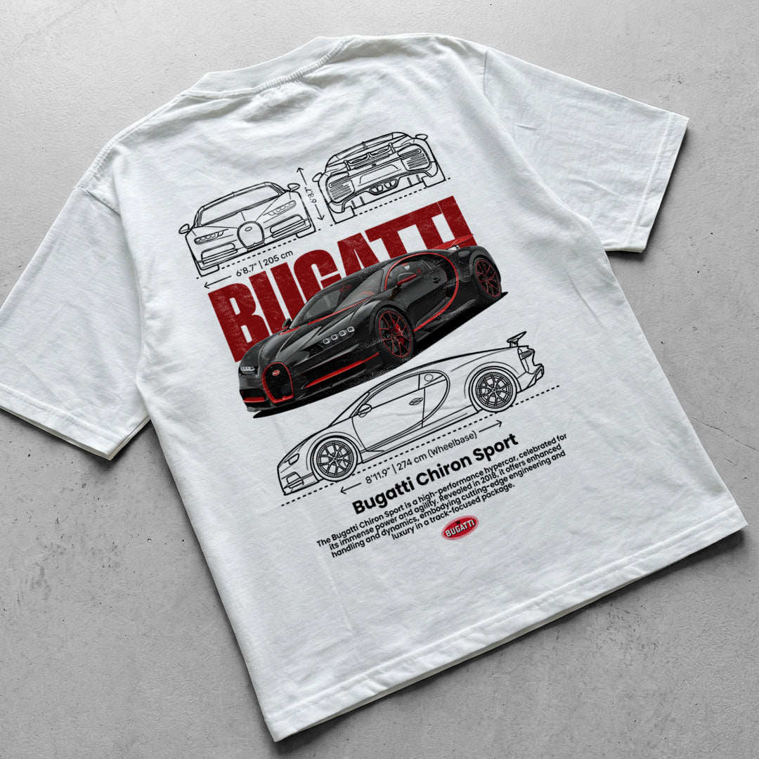 Car t-shirt design Bugatti Chiron Sport