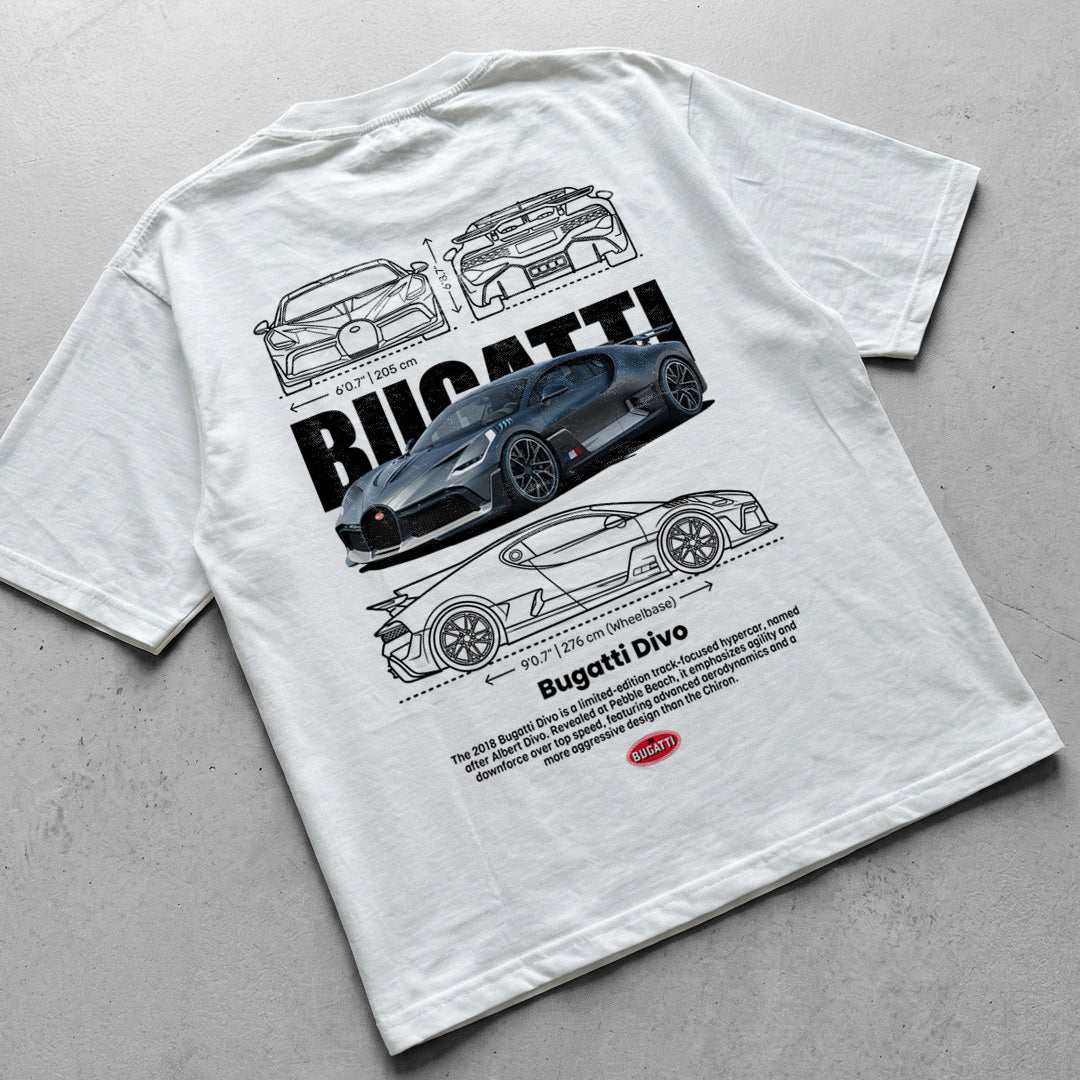 Car t-shirt design Bugatti Divo
