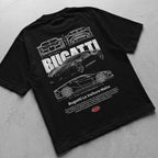 Car t-shirt design Bugatti Voiture noire