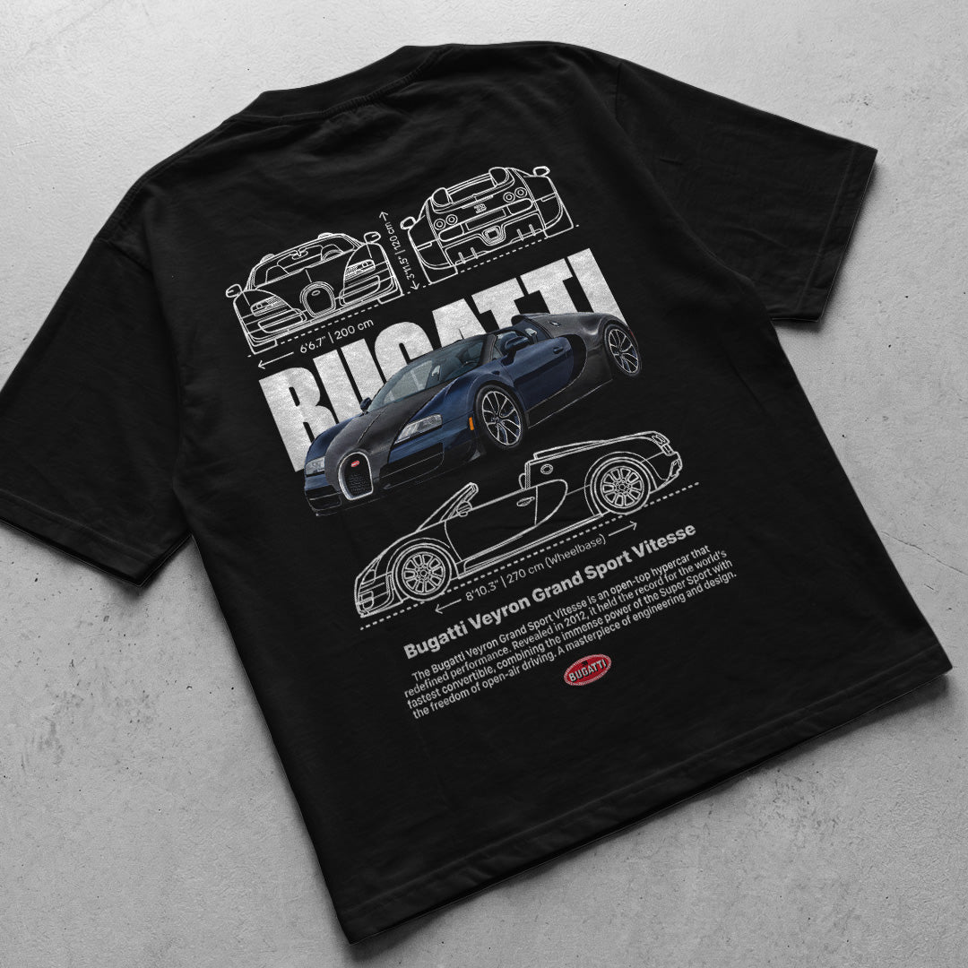 Car t-shirt design Bugatti veyron grand sport