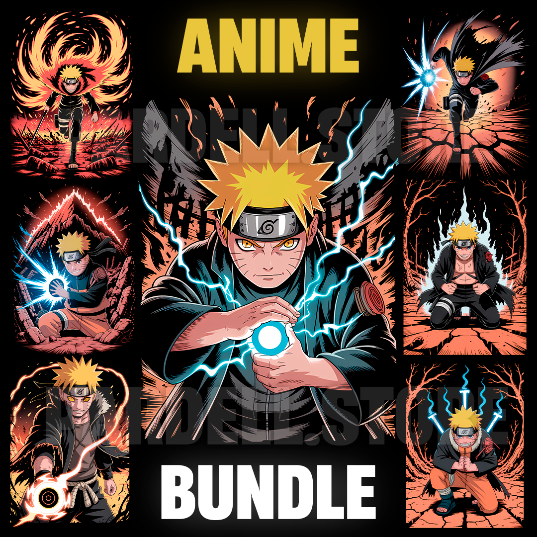 Anime Bundle - t-shirt design png Halftones