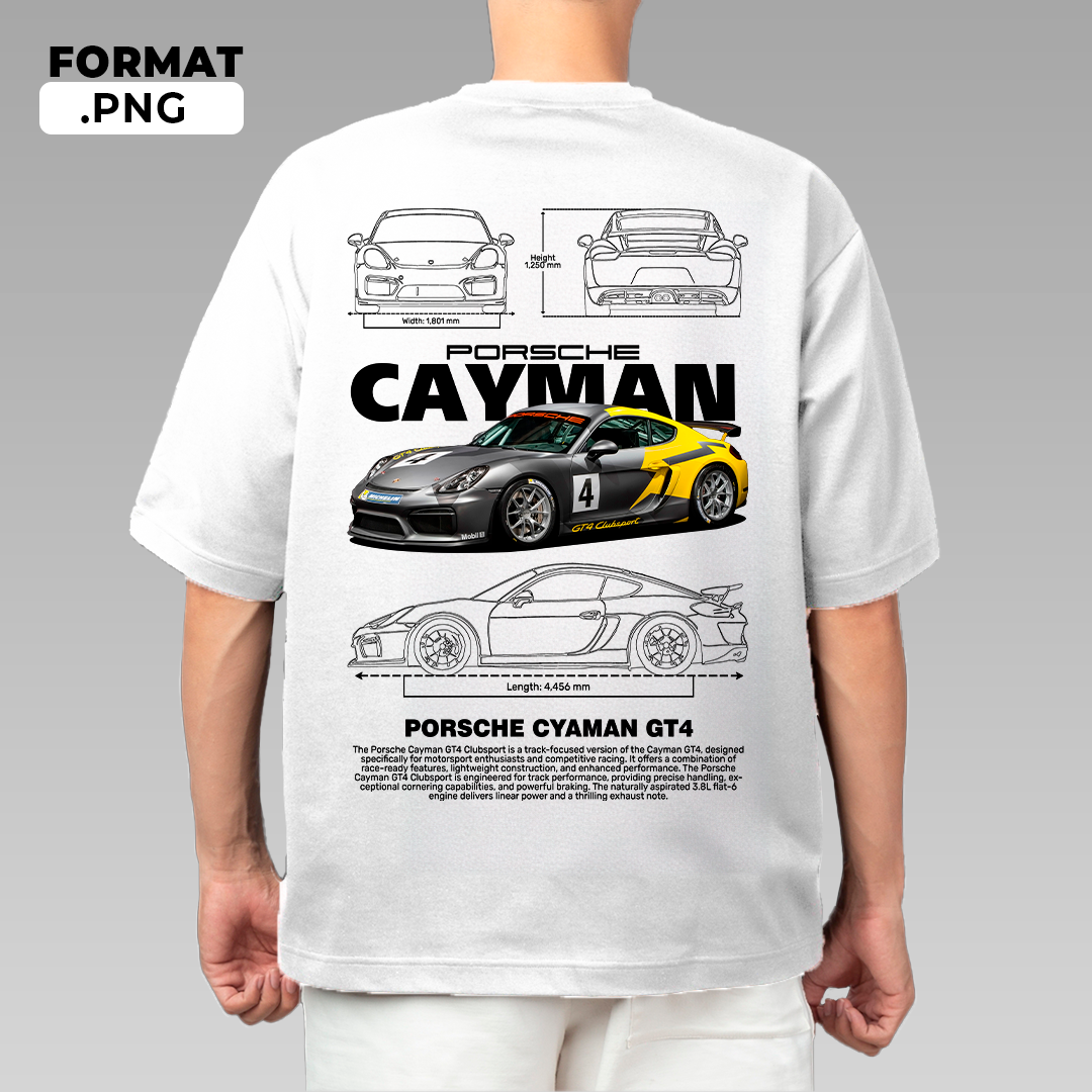 Porsche Cayman GT4 Clubsport - T-shirt design