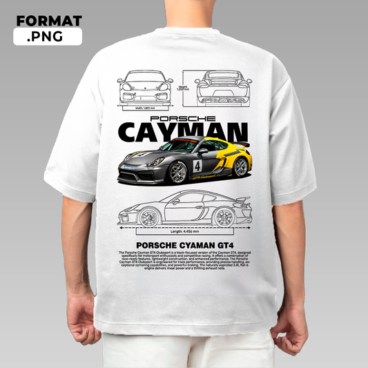 Porsche Cayman GT4 Clubsport - T-shirt design